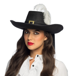 Čierna mušketierska čiapka